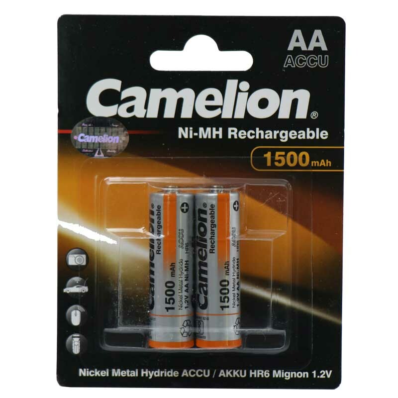 باتری دوتایی قلمی شارژی Camelion Ni-MH Rechargeable AA 1500mAh