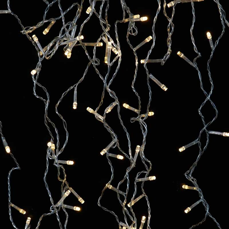 ریسه پرده ای 300 لامپ طرح سوزنی آفتابی 3 متری با آویز 2 متری