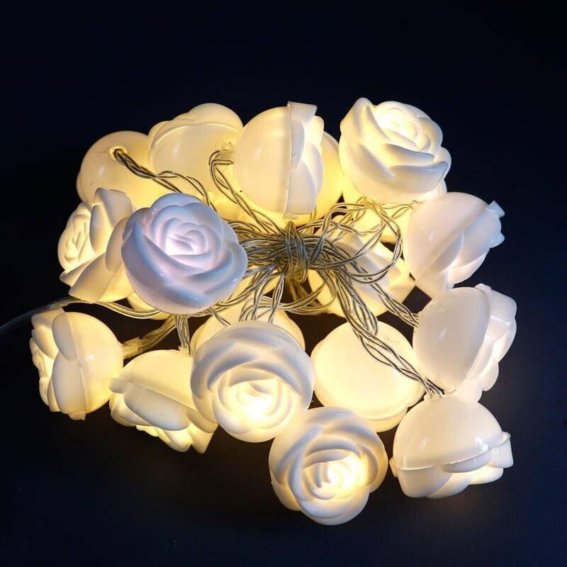 ریسه طرح گل سفید آفتابی طول 2.5 متر