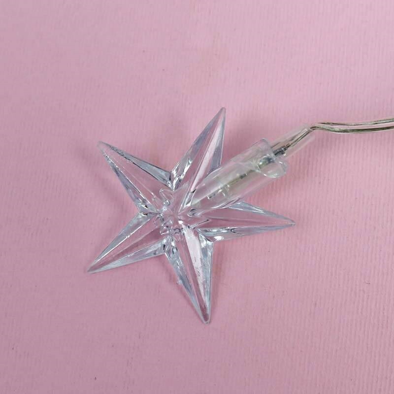 ریسه طرح ستاره شیشه ای باتری خور مهتابی طول 2.5 متر