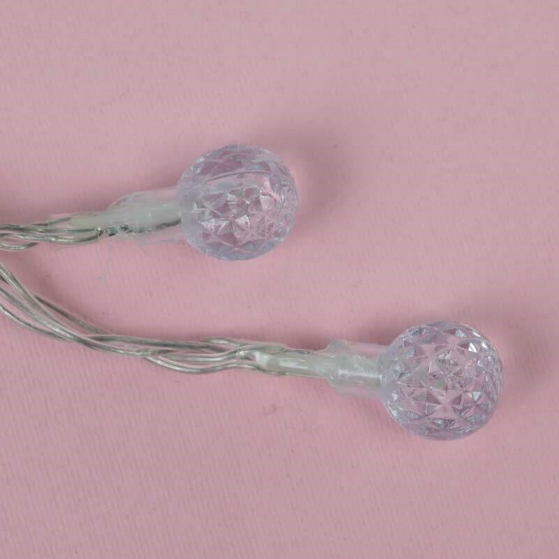 ریسه طرح لامپ کوچک باتری خور دوتایی مهتابی طول 2٫5 متر