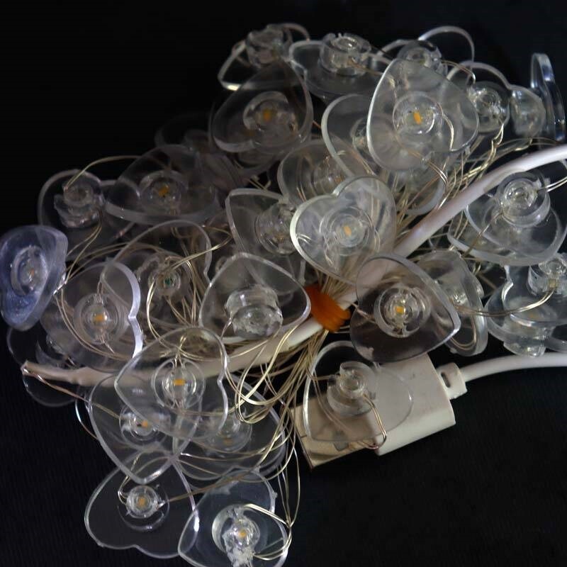 ریسه مفتولی طرح قلب فانتزی آفتابی طول 2.5 متر