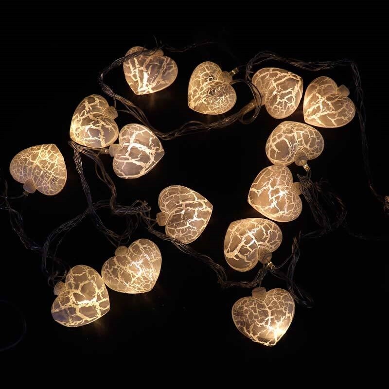 ریسه طرح قلب سفید آفتابی طول 3 متر