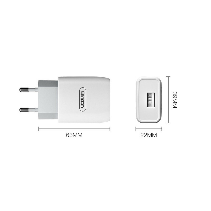 شارژر دیواری 10.5 وات ارلدام ES-197 2.1A + کابل تایپ سی