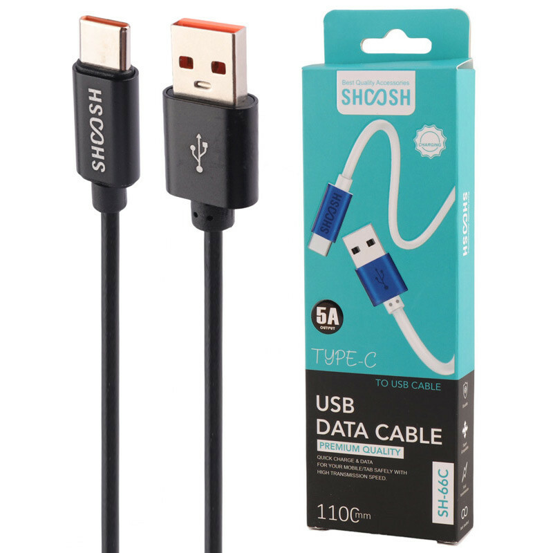 کابل تایپ سی فست شارژ 5 آمپر شوش SH66C طول 1.1 متر