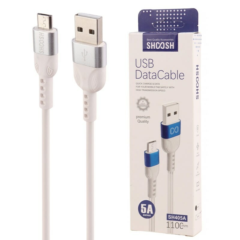 کابل میکرو یو اس بی فست شارژ 5 آمپر شوش SH405A طول 1.1 متر