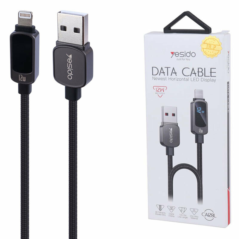 کابل لایتنینگ فست شارژ 12 وات یسیدو CA128L طول 1.2 متر