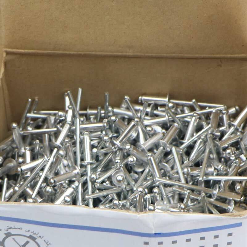 میخ پرچ آلومینیومی پرچ سایز 12*4 میلی متر پک 1000 عددی