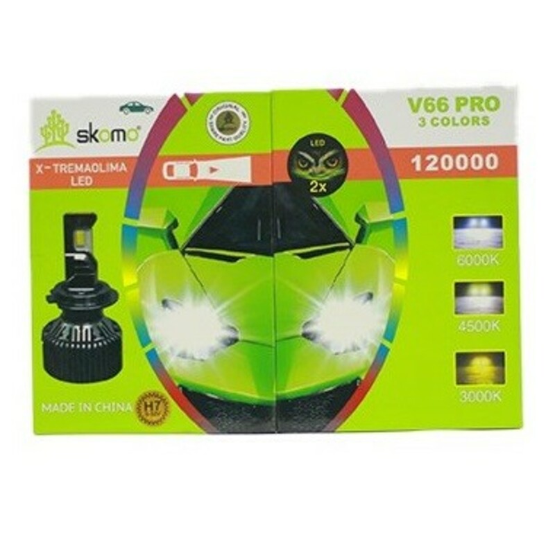 Lenzo V66 هدلایت 3 رنگ لنزو