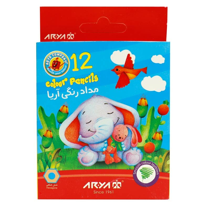 مداد رنگی 12 رنگ آریا 3072