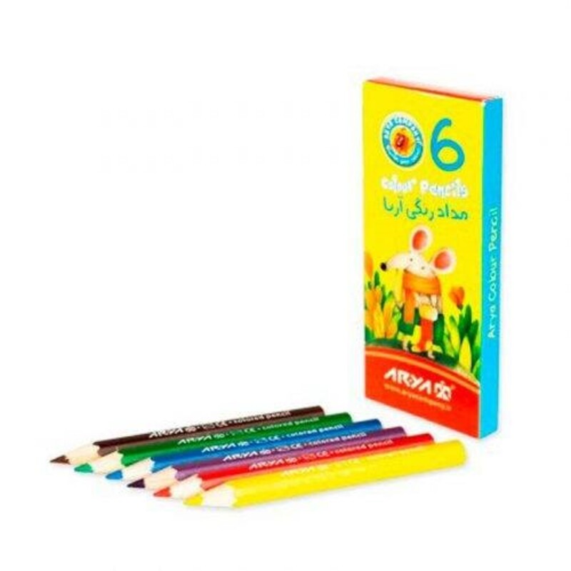 مداد رنگی 6 رنگ آریا Arya 3071
