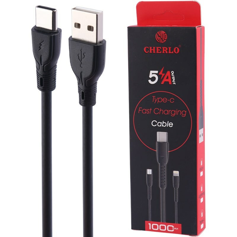 کابل تایپ سی فست شارژ 5 آمپر چرلو CH-TC09 طول 1 متر