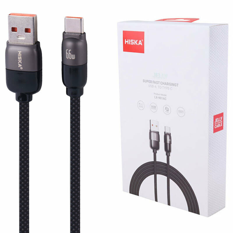 کابل تایپ سی فست شارژ 66 وات هیسکا Jelly LX-901AC طول 1 متر