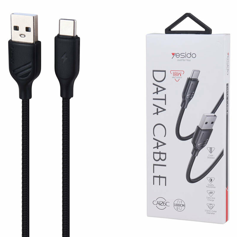کابل تایپ سی فست شارژ 18 وات یسیدو CA126C طول 1 متر