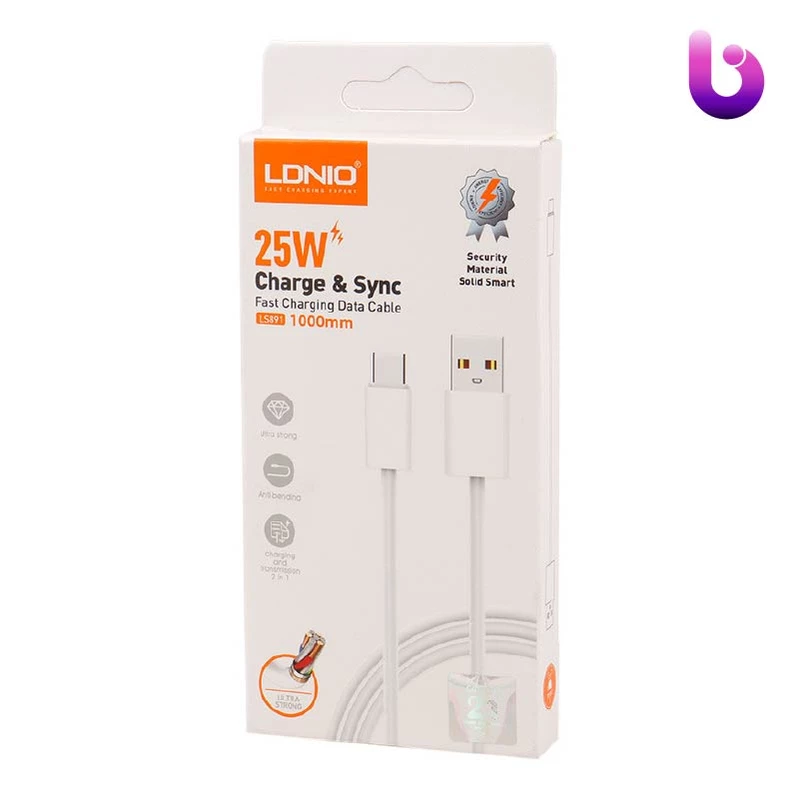کابل تایپ سی فست شارژ Ldnio LS891 25W 1m