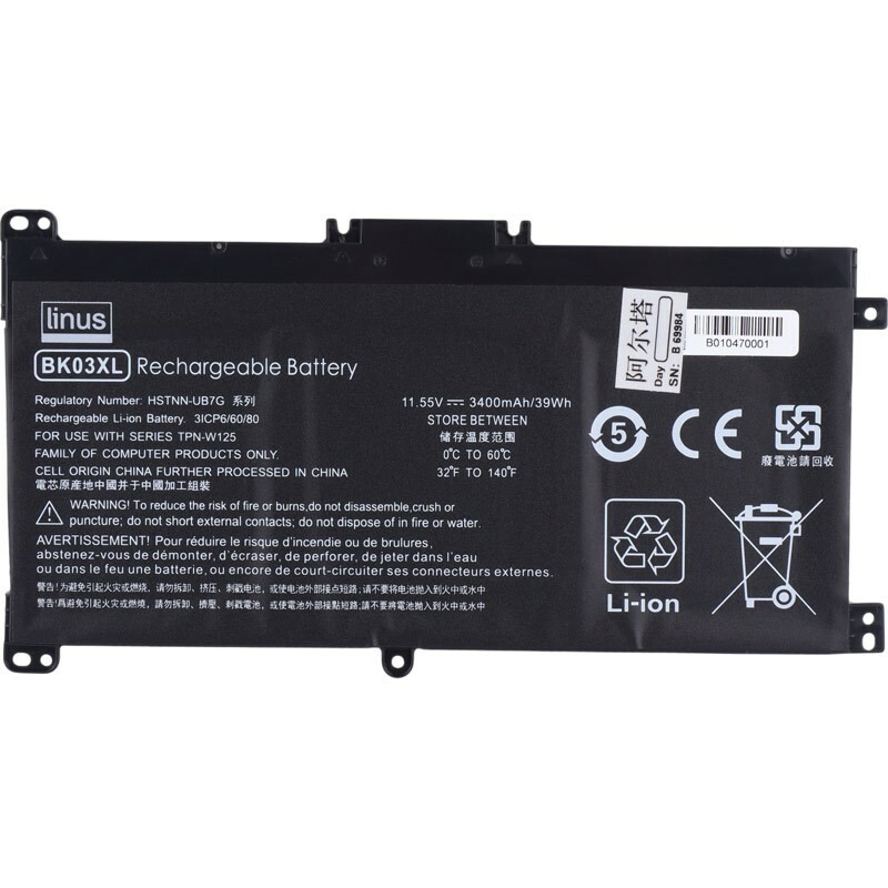 باتری لپ تاپ اچ پی Linus HP BK03XL 3Cell