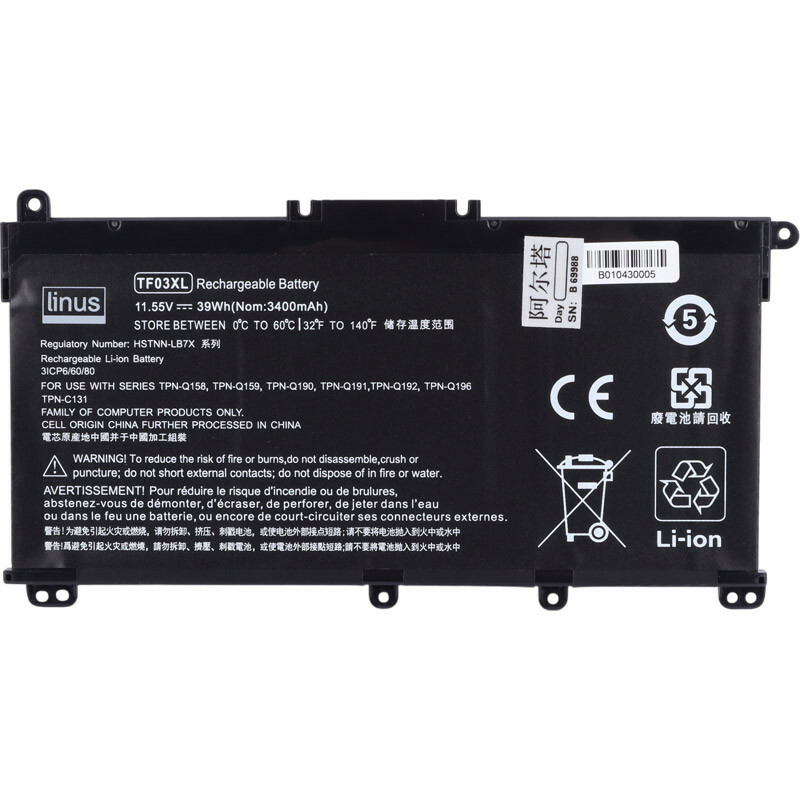 باتری لپ تاپ اچ پی Linus HP TF03XL 3Cell