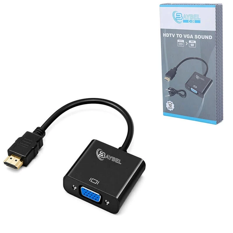 تبدیل HDMI به VGA بایبل C-36 + کابل صدا