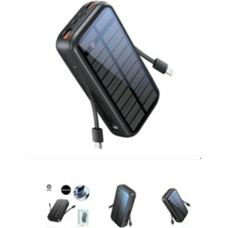 پاوربانک خورشیدی 20000 گرین لاین Green Lion PD20W Solar 2 GNPDSOLPB20 توان 20 وات و کابل متصل