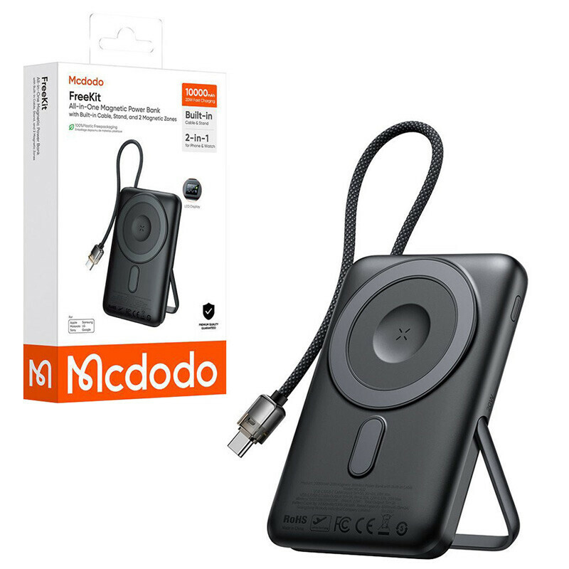 پاور بانک بی سیم فست شارژ مک دودو MC-632 PD 20W ظرفیت 10000 میلی آمپر ساعت