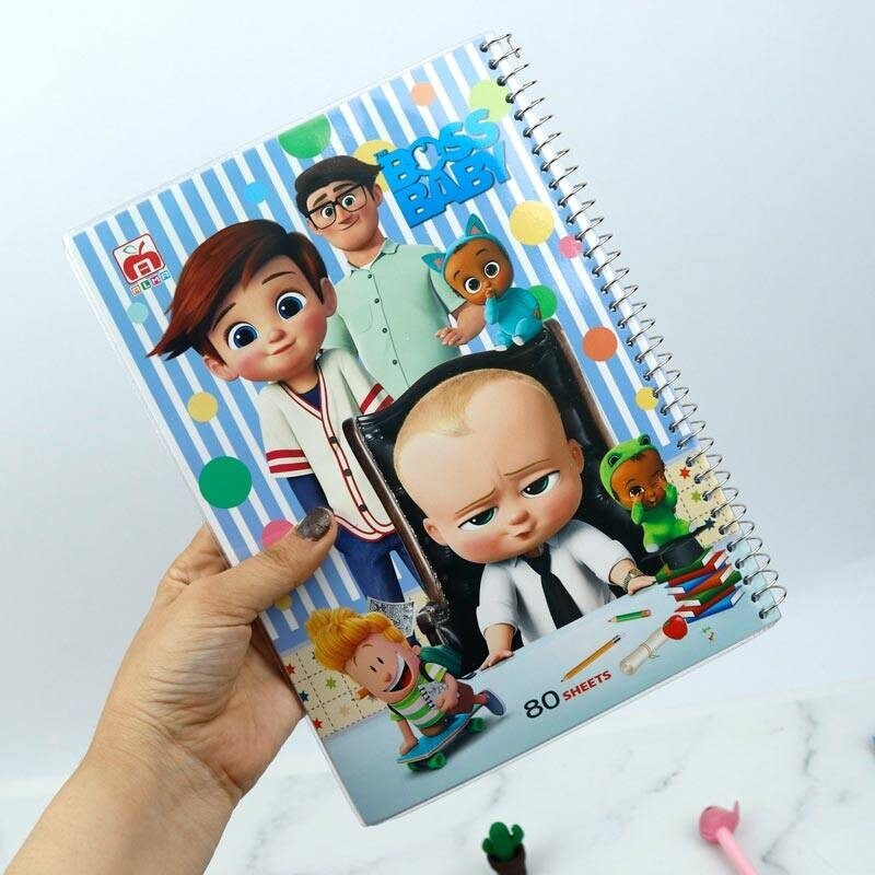 دفتر سیمی 80 برگ طرح کارتونی پسرانه Nahal Alma کد 7887