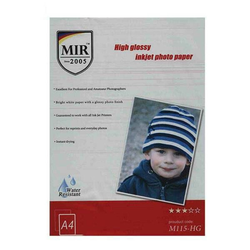 کاغذ گلاسه A4 مخصوص پرینتر جوهر افشان 260 گرم