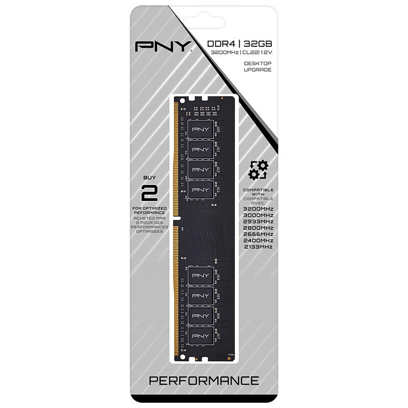 رم کامپیوتر پی ان وای Performance DDR4 16GB Single 3200MHz CL22