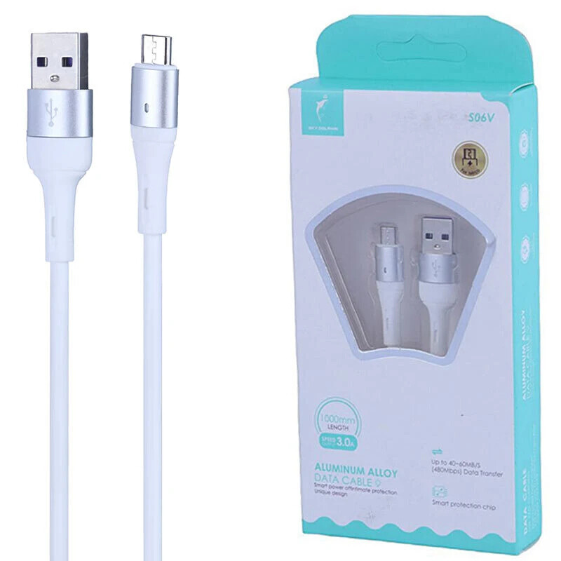 کابل میکرو یو اس بی فست شارژ 3 آمپر اسکای دلفین S06V طول 1 متر