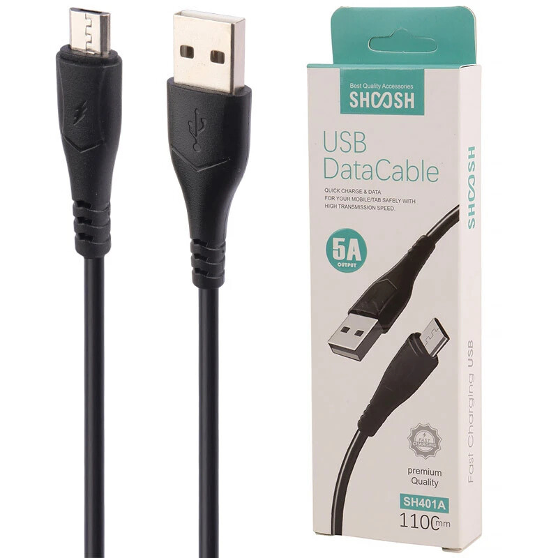 کابل میکرو یو اس بی فست شارژ 5 آمپر شوش SH401A طول 1.1 متر