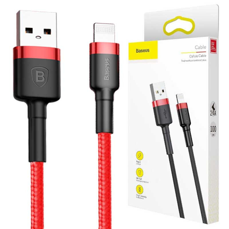 کابل لایتنینگ 2.4 آمپر باسئوس Cafule CALKLF-B طول 1 متر