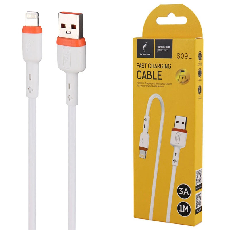 کابل لایتنینگ فست شارژ 3 آمپر اسکای دلفین S09L طول 1 متر