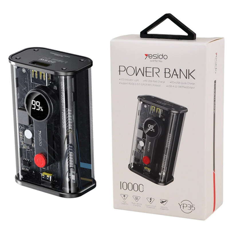 پاور بانک فست شارژ یسیدو YP35 QC3.0 PD 22.5W ظرفیت 10000 میلی آمپر ساعت