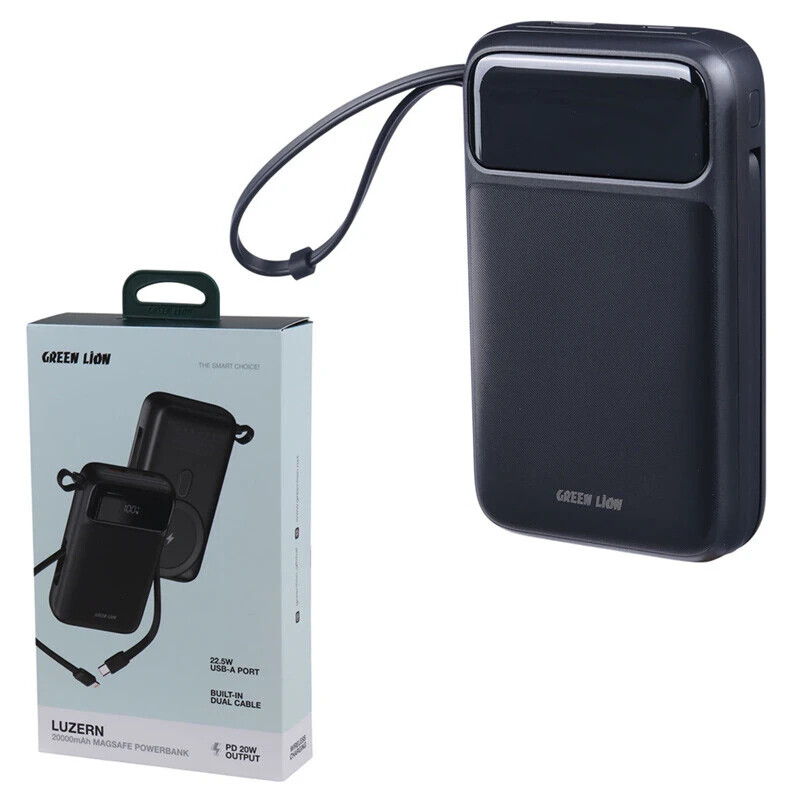 پاور بانک بی سیم فست شارژ گرین لاین Luzern GL-PB47 PD 22.5W ظرفیت 20000 میلی آمپر ساعت