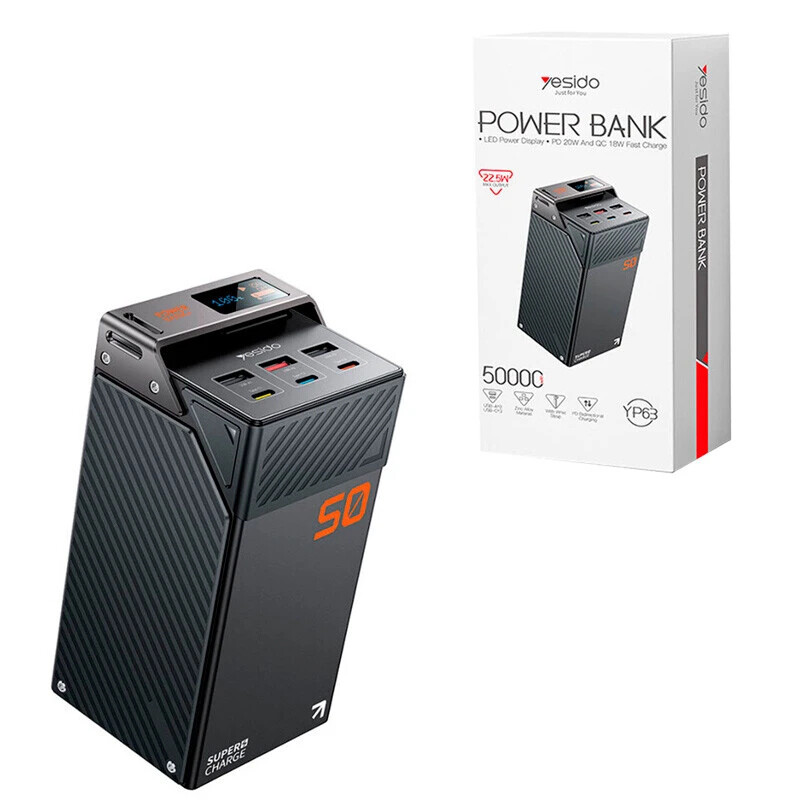پاور بانک فست شارژ یسیدو YP63 PD 22.5W ظرفیت 50000 میلی آمپر ساعت