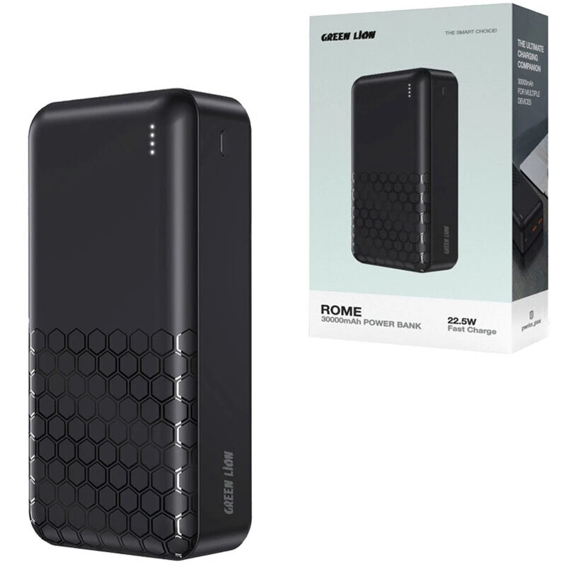 پاور بانک فست شارژ گرین لاین Rome PD 22.5W ظرفیت 30000 میلی آمپر ساعت