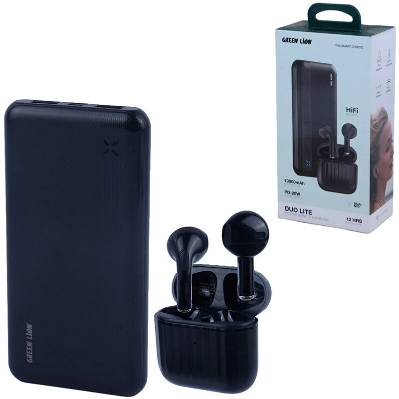 پکیج پاور بانک و هندزفری بلوتوثی گرین لاین Duo Lite GL-PB83 GNDUOL10TWS