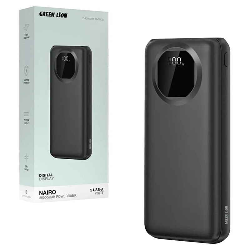 پاور بانک گرین لاین Nairo GL-PX39 GNNAR20PB 12W ظرفیت 20000 میلی آمپر ساعت