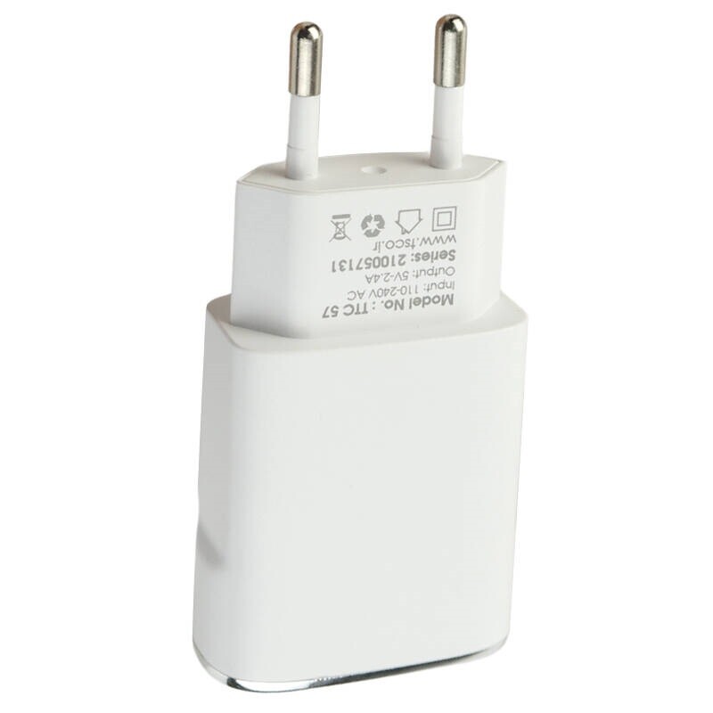 شارژر دیواری TSCO TTC57 2Port 2.4A 12W + کابل تایپ سی