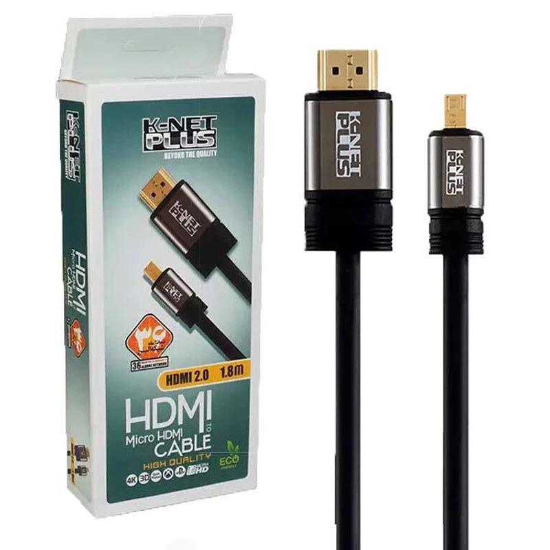 کابل تبدیل Micro HDMI به HDMI کی نت پلاس KP-A114 طول 1.8 متر