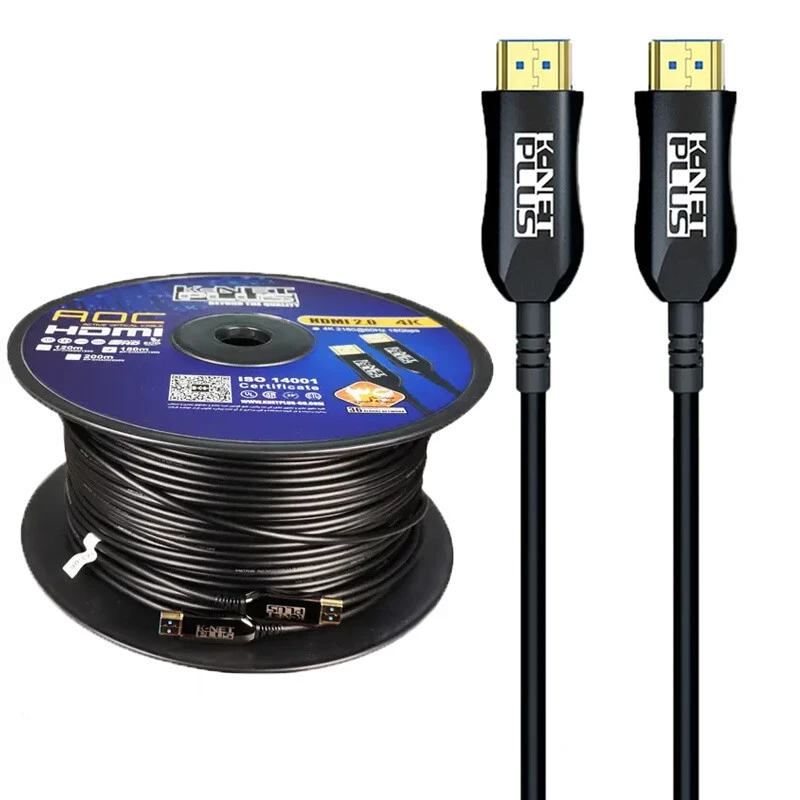 کابل HDMI 4K فیبر نوری کی نت پلاس KP-A154 طول 150 متر