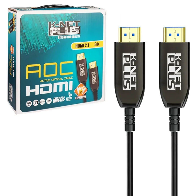 کابل HDMI 8K فیبر نوری کی نت پلاس KP-A160 طول 25 متر