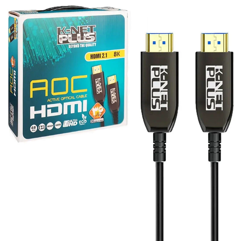 کابل HDMI 8K فیبر نوری کی نت پلاس KP-A162 طول 40 متر