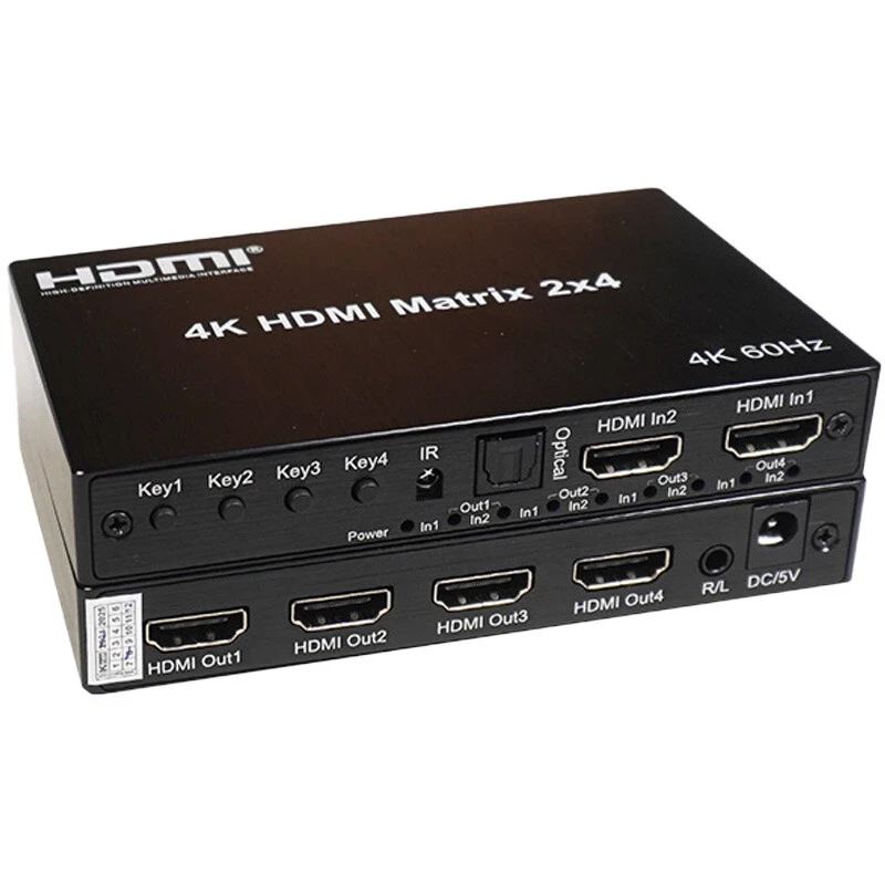 ماتریکس 2 در 4 HDMI کی نت K-M24 + ریموت کنترل