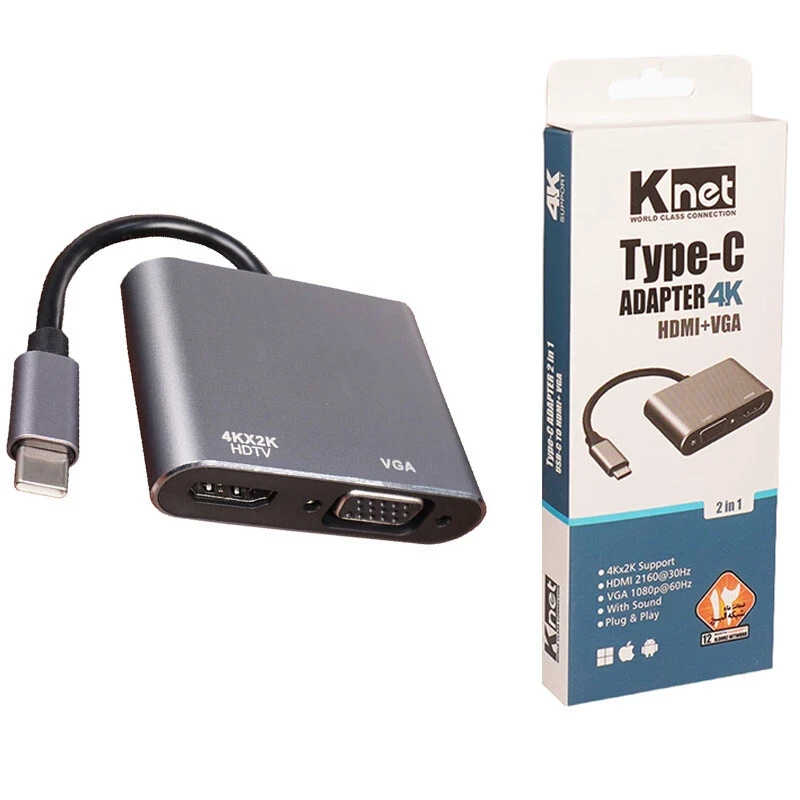تبدیل Type-C به HDMI/VGA کی نت K-CO16