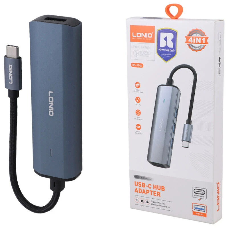 هاب 4 پورت Type-C الدینیو DS-114C