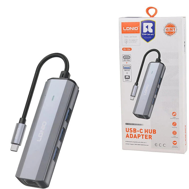 هاب 4 پورت Type-C الدینیو DS-124C