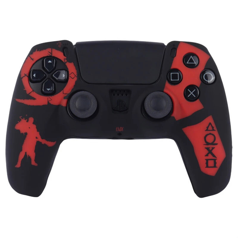 روکش دسته بازی PS5 طرح God Of War زمینه مشکی قرمز کد 1