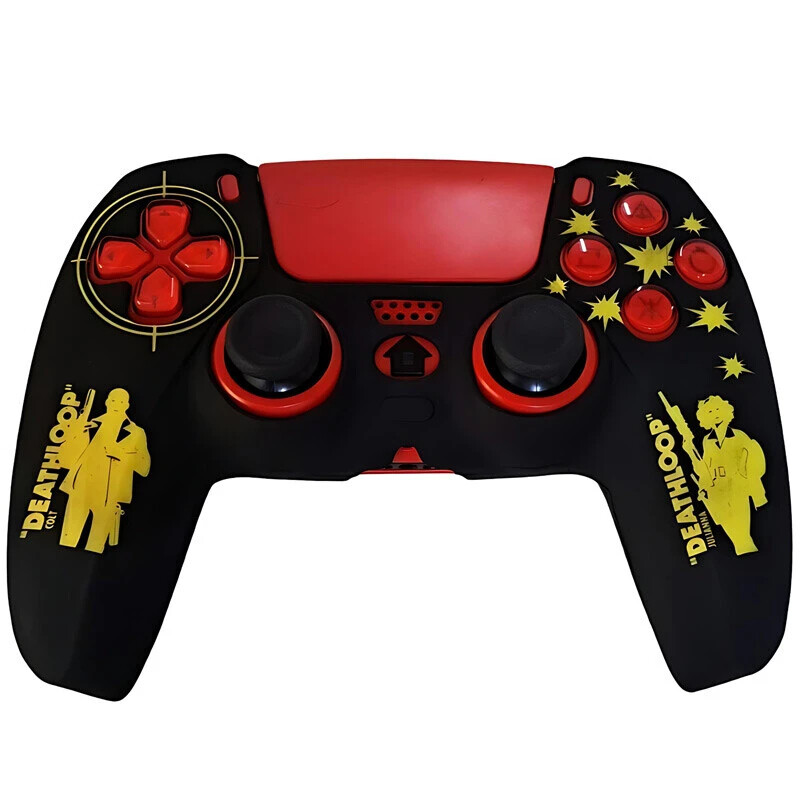 روکش دسته بازی Deadskull PS5 طرح DeathLoop زمینه مشکی زرد