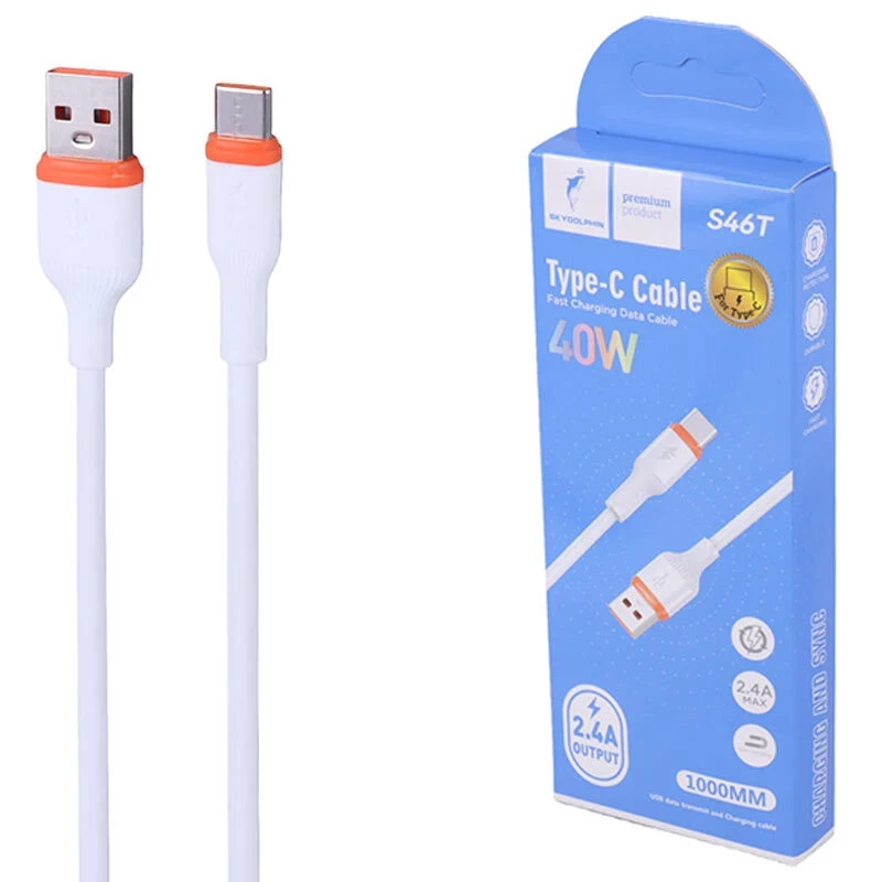 کابل تایپ سی فست شارژ 2.4 آمپر اسکای دلفین S46T طول 1 متر