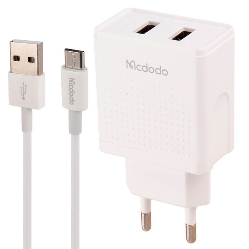 شارژر دیواری 12 وات مک دودو CH-3971 2.4A + کابل میکرو یو اس بی
